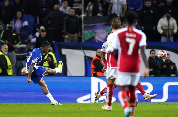 Porto winger Galeno pictured (left) scoring in a 1-0 win against Arsenal in the UEFA Champions League in February 2024